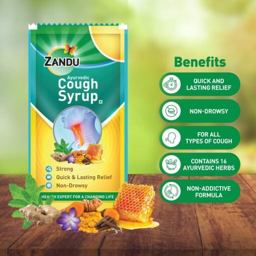 Zandu Ayurvedic Cough Syrup Fast Long Lasting Relief 36Sachet